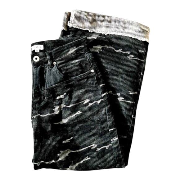 POL Camouflage Print Wide Leg Black Gray Corduroy Pants Women's Size Small - Picture 12 of 16